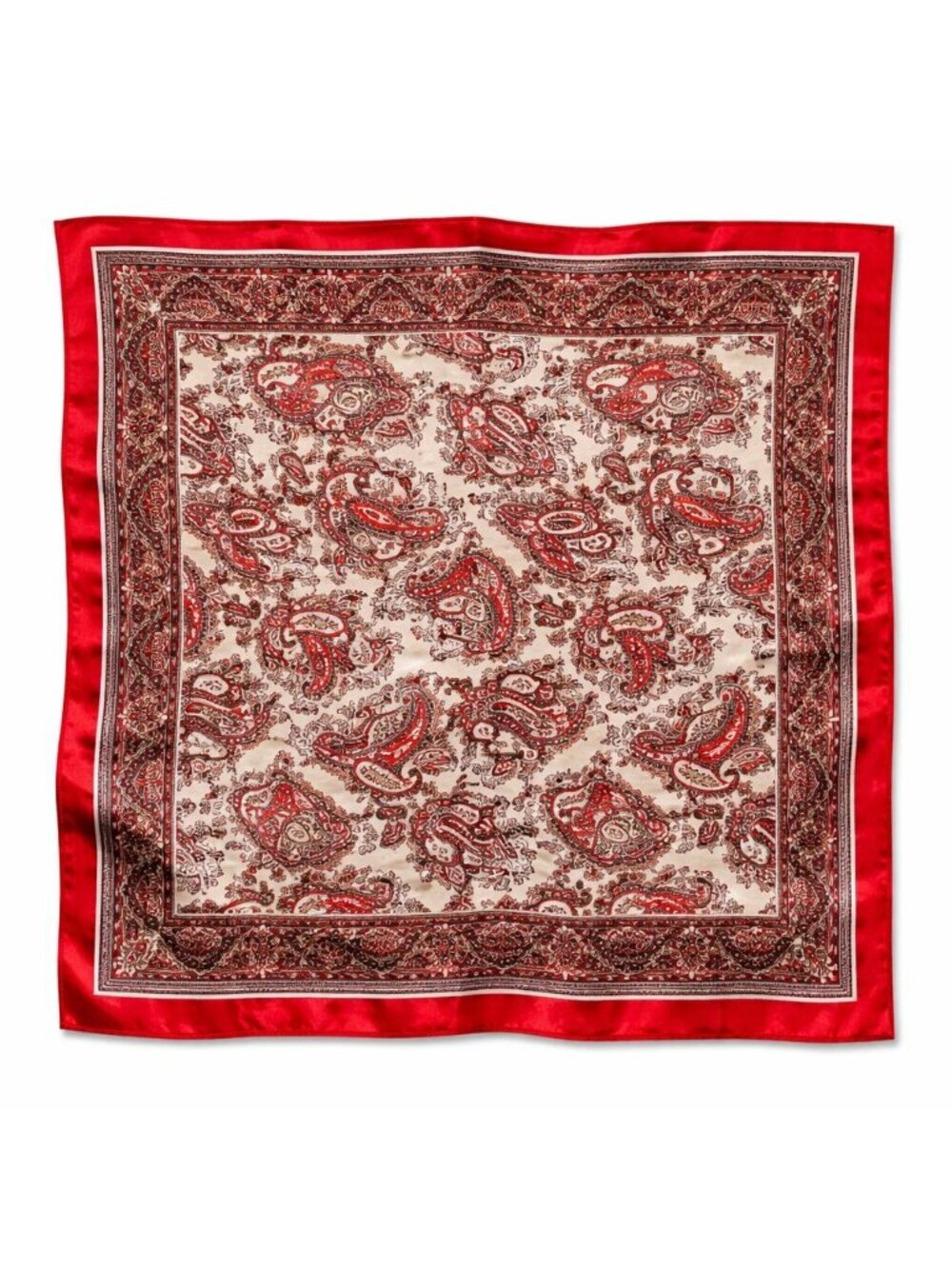 Red Paisley Wild Rag Satin Scarf Western Scarf Cowgirl Bandana Square Neck Scarf